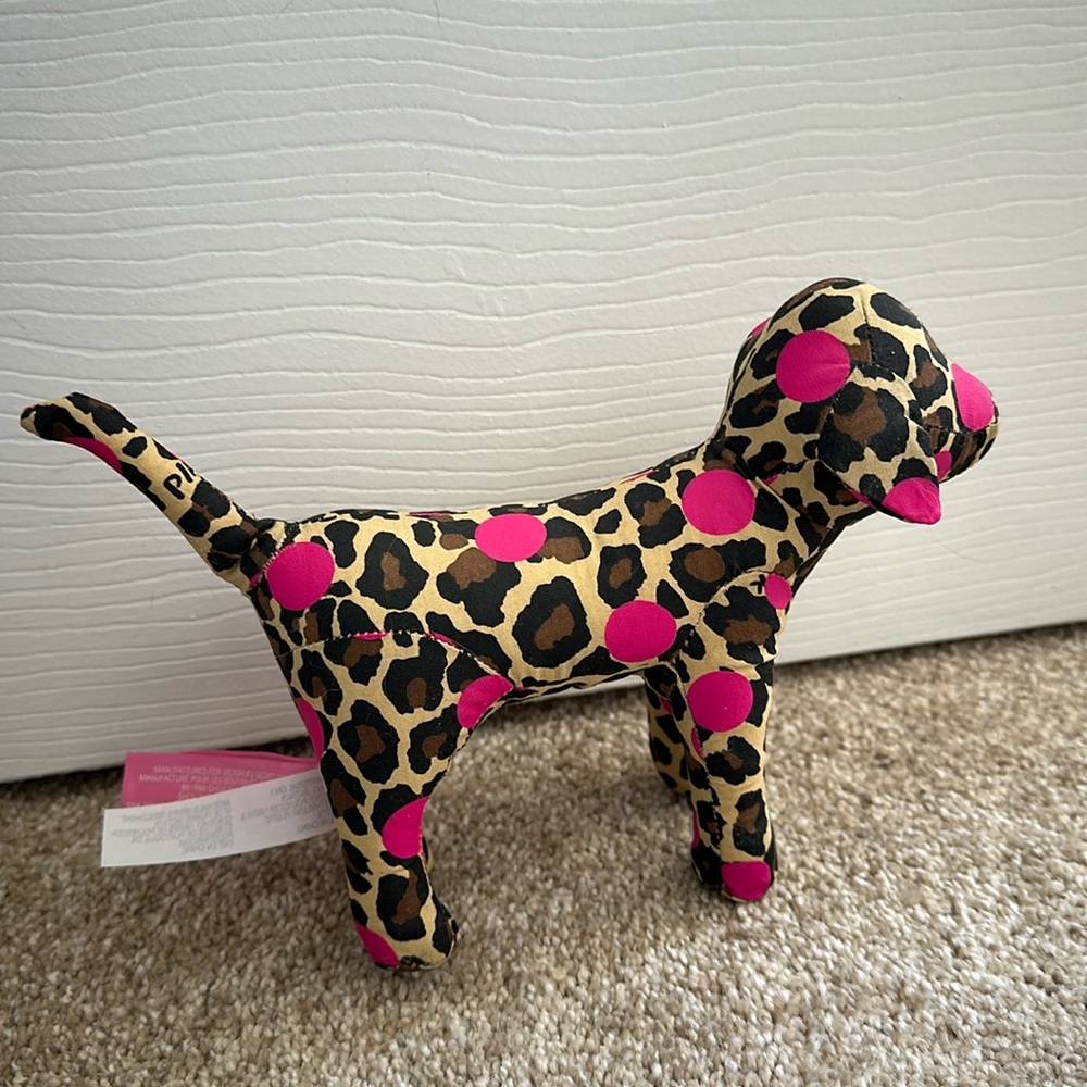 Victorias Secret Pink Dog in leopard print with pink polka dots